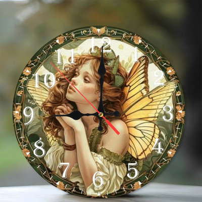 10-Inch Wooden Wall Clock, Silent Movement, Battery Operated (AA Batteries Not Included), Artistic  Decor, Perfect for Home Accents