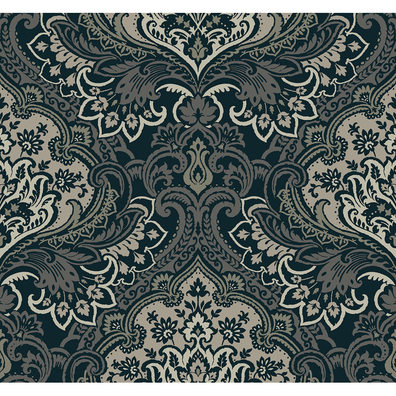 Rouleau floral Mantz, Noir / gris