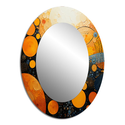 Fiery Fusion III - Miroir mural ovale jaune