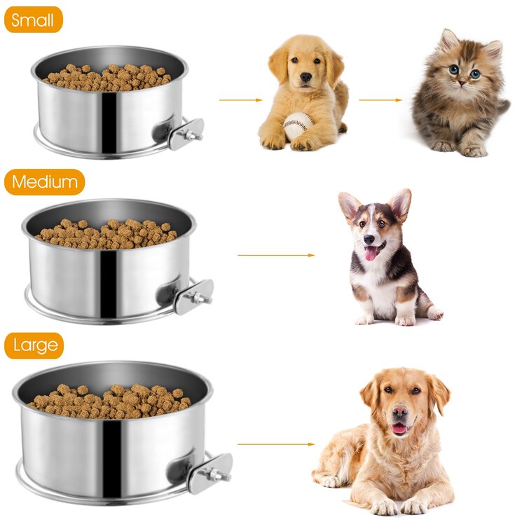 Medium Dog Bowl Set, Portable Food/Water Dishes for Pets