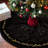 Black Velvet Christmas Tree Skirt, Classic Elegant Holiday Tree Base Cover, Festive Home Décor