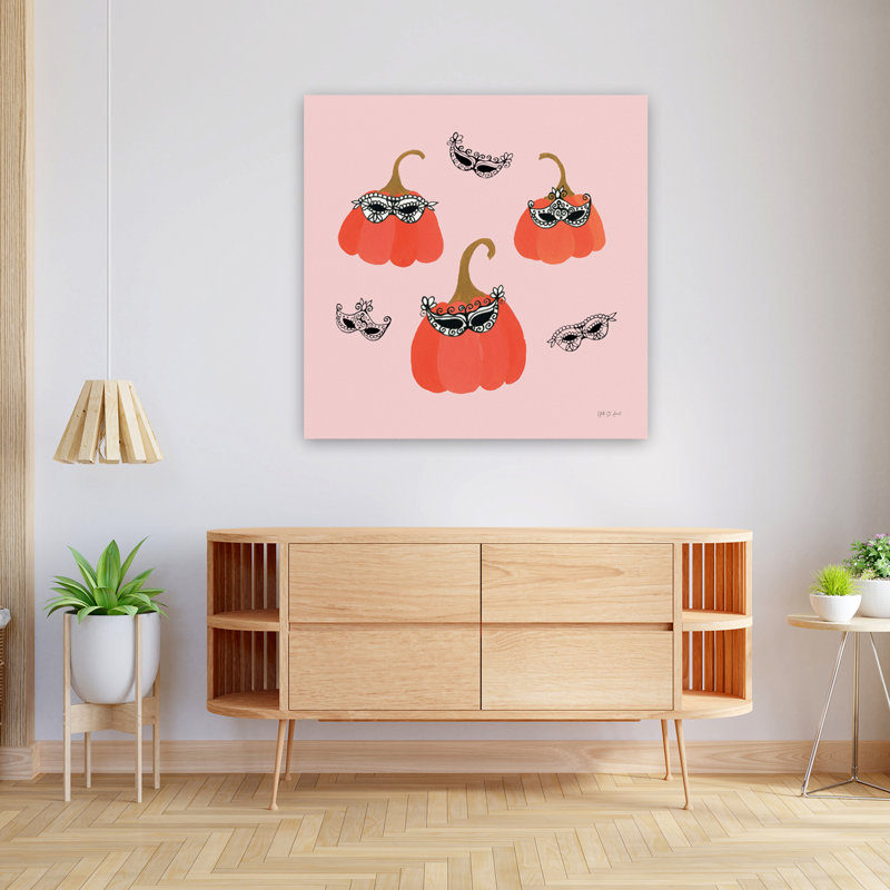 Masquerade Pumpkins, art contemporain, H 36 po x l 36 po