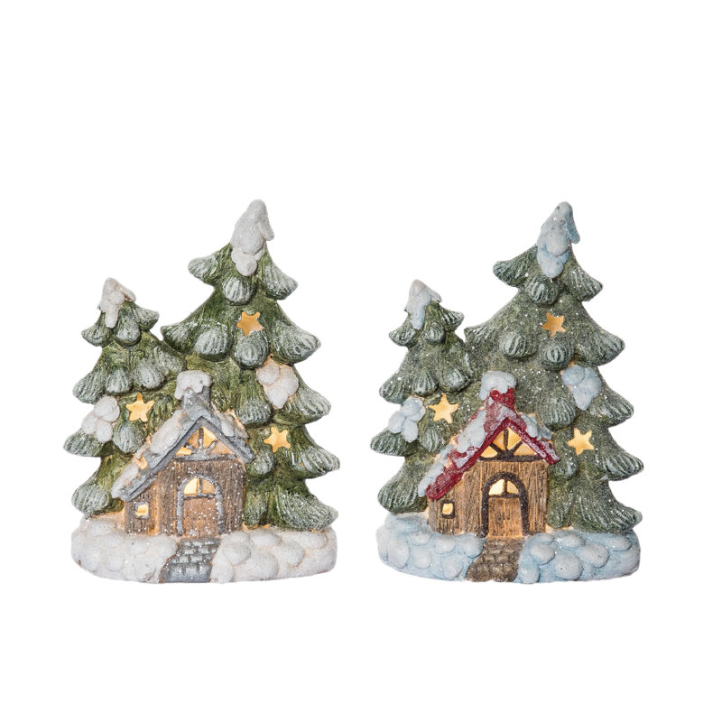  Ensemble de 2 décorations de Noël en résine