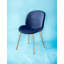 Ensemble de 2 chaises d'appoint Chuchip en velours bleu et finition dorée-600567278
