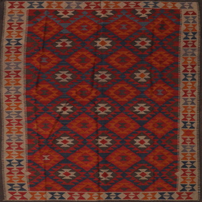 Tapis décoratif rouge de style sud-ouest Wurster