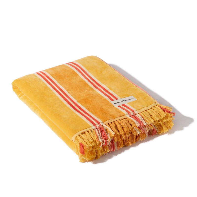Beach Towel, Bistro Papaya Striped