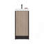 Meuble-lavabo sur pied et armoire avec lavabo en résine, rangement compact pour salle de bain avec une porte et 2 tablettes intérieures