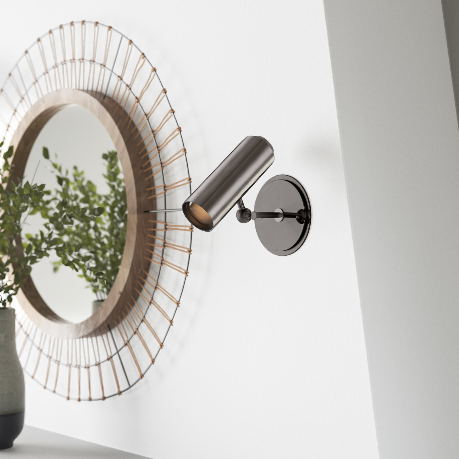 Daria Single Light Dimmable Spotlight, Black Nickel