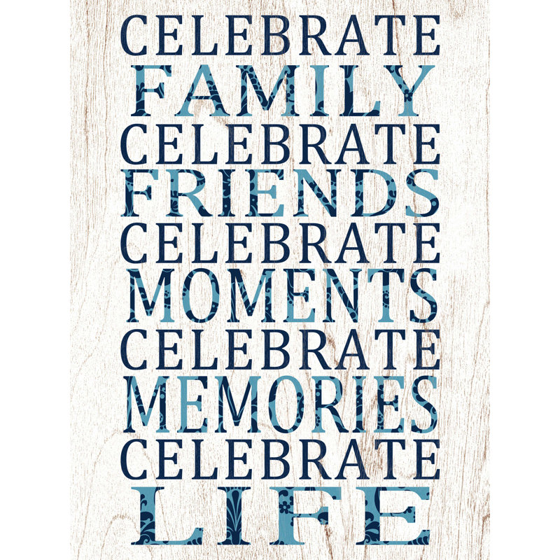 «Woodgrain Celebrate Family», art textuel sur toile tendue, H 16 po x l 12 po