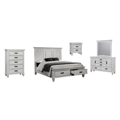 Staats Antique White 5-Piece Bedroom Set
