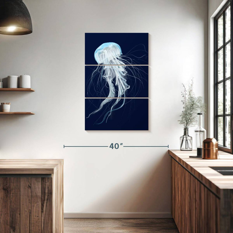 Brampt Wispy White Jellyfish, 38" H x 24" W