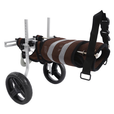 Adjustable Dog Wheelchair for Hind Legs Lightweight Aluminum Pet Mobility Aid with Shock-Absorbing Wheels Rear Support Walker for Small Dogs 6-20 lbs