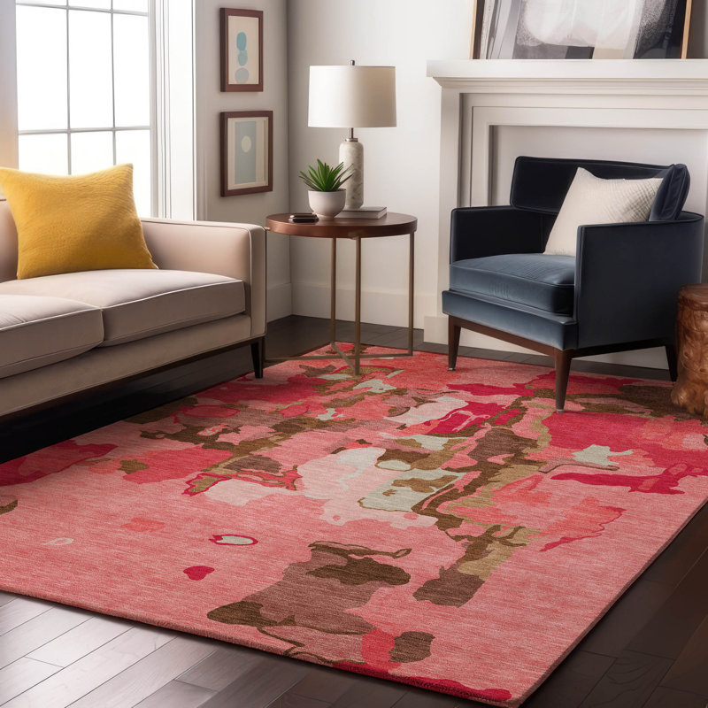 Tapis abstrait lavable à la machine Premium AMF1028, Rectangle 10 pi x 14 pi