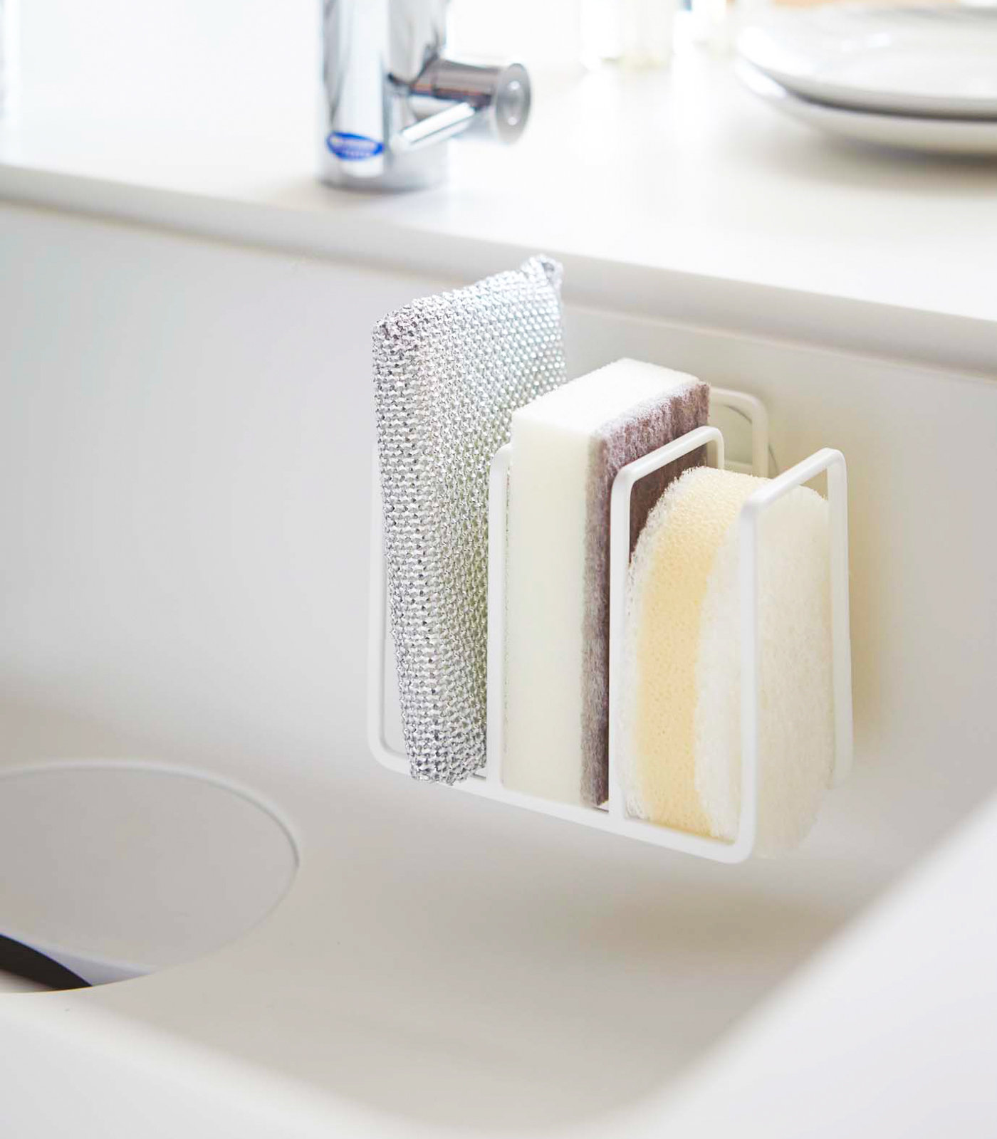 3pcs Kitchen Sink Tray, Self-draining Soap Dish, Silicone Sponge