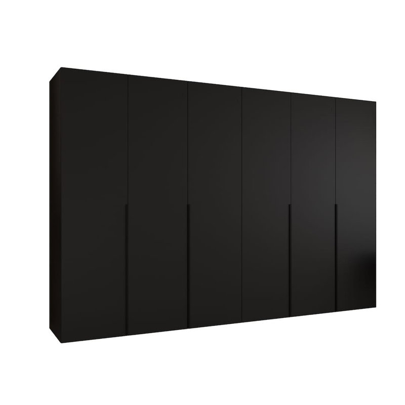 Bia 6 Door Manufactured Wood Wardrobe, Black