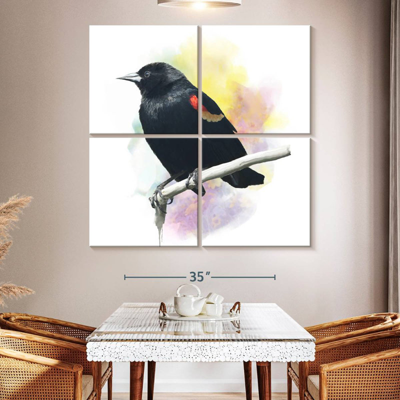 Brampt Red Winged Blackbird, 50" H x 50" W