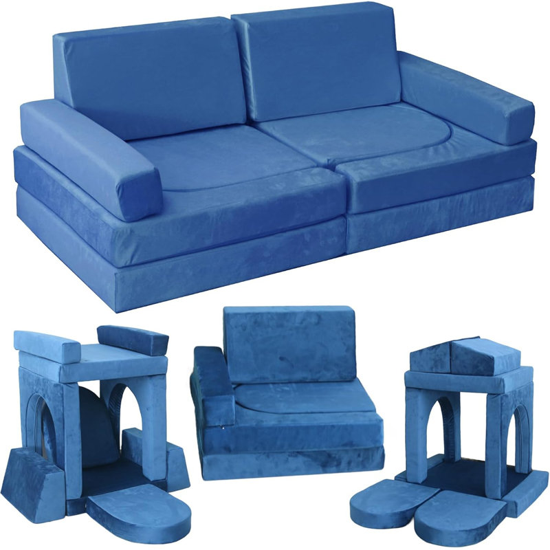 10pcs Modular Kids Play Sofa Couch – Multifunctional Foam Cushions For Playrooms, Convertible Floor Furniture For Boys And Girls