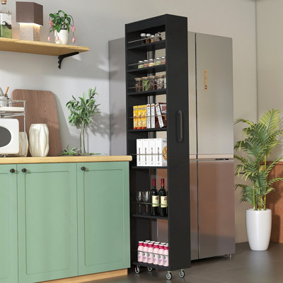 7 Tier Multi-Functional Pull-Out Multi-Tier Storage Single-Sided Open Shelf For Kitchen, Living Room & Narrow Spaces