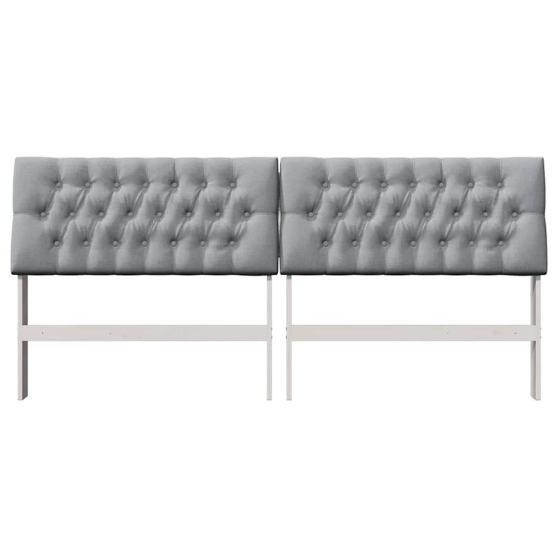 Solid Wood Headboard, King, Light Grey, White