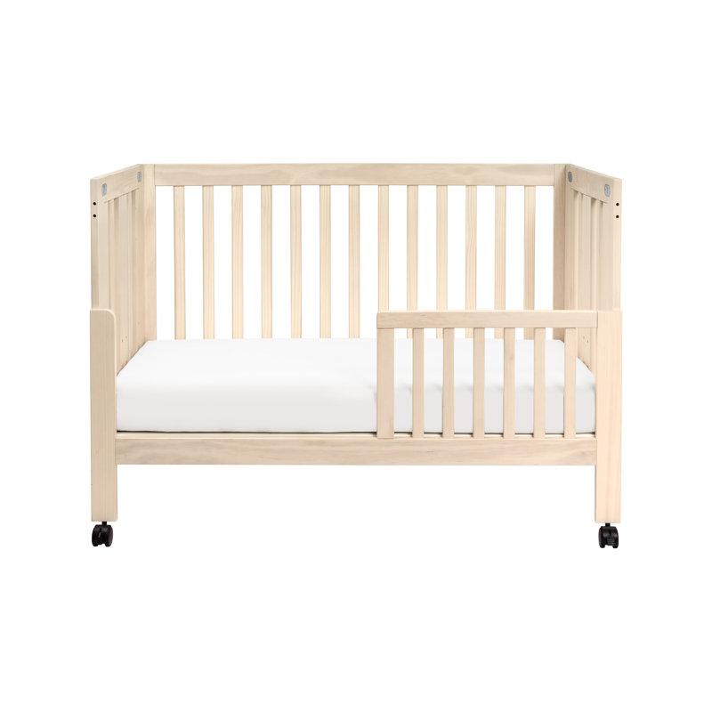 Maki 2-in-1 Convertible Portable Crib, Washed Natural