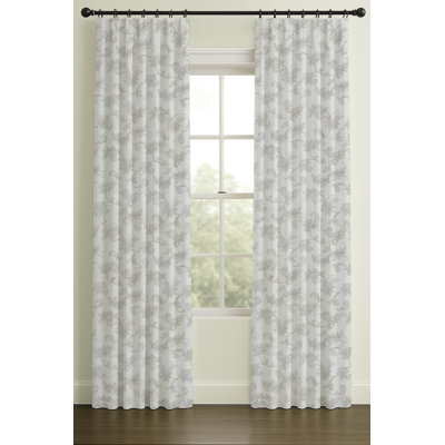 96" Rod Pocket/Back Tab Single Lining Morgan On White Linen