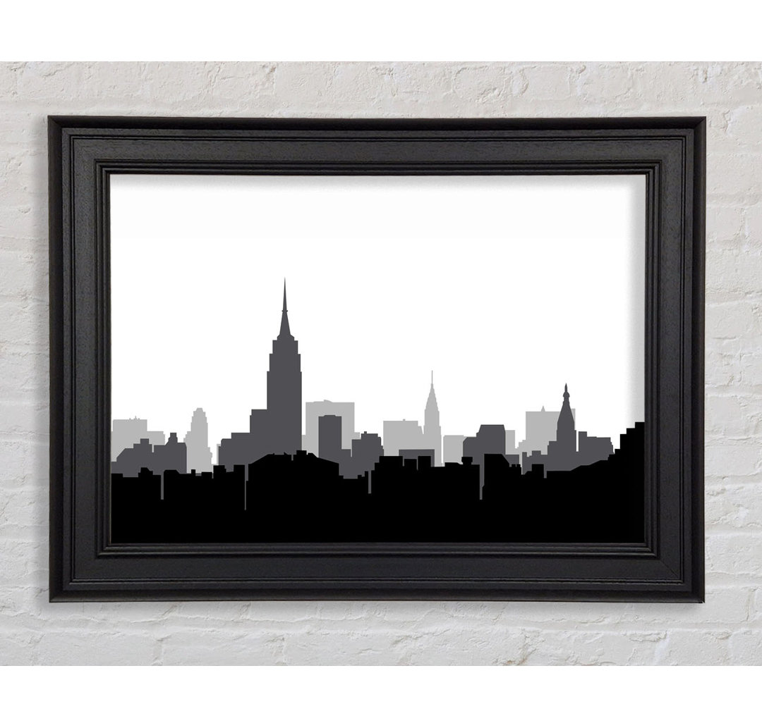 New York Silhouette B N W - Druck