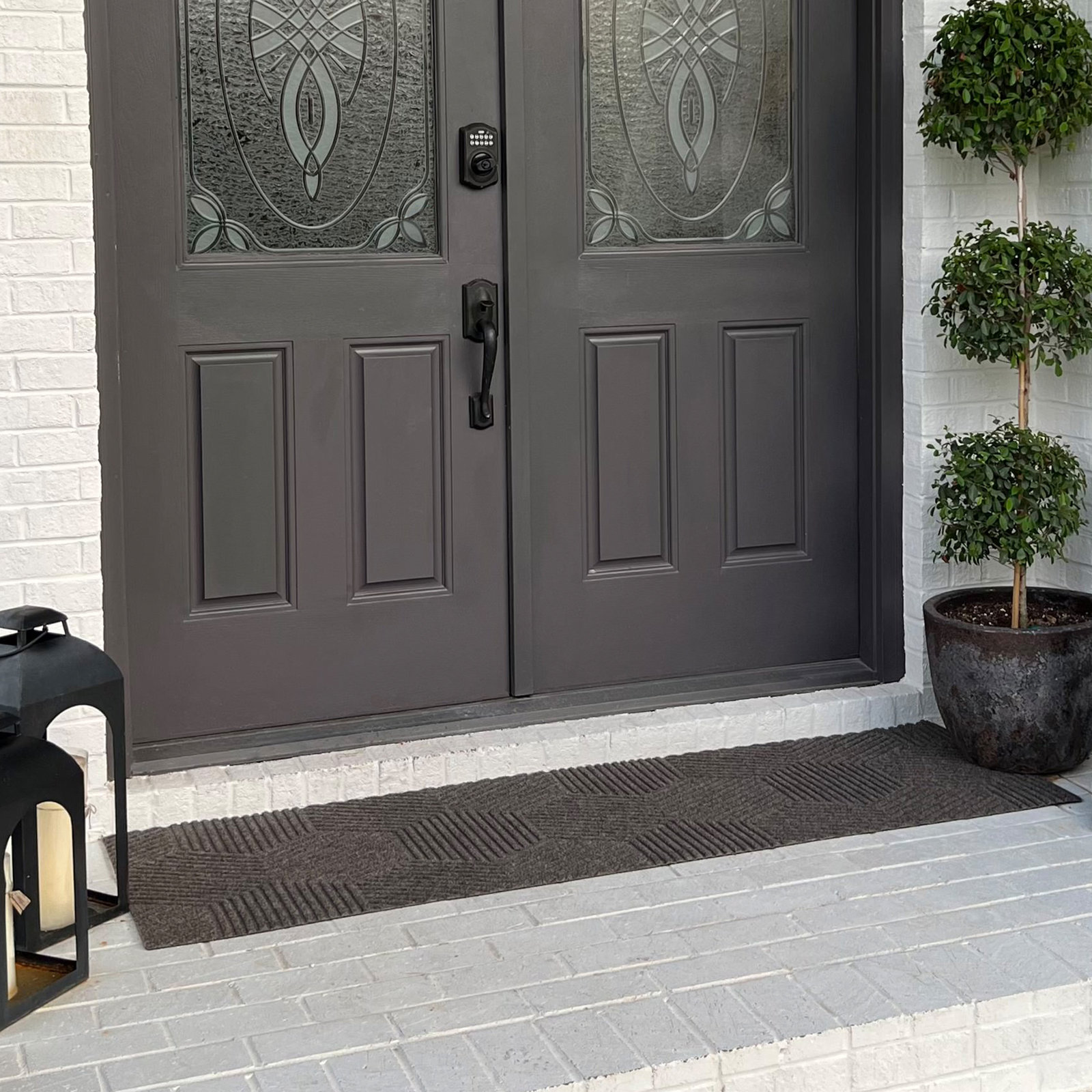 WaterHog Luxe Zephyr Non-Slip Doormat, 21.5" W x 70" L, Greige