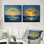 «Rainbow On The Ocean Harmony I» - décoration murale arc-en-ciel - art mural traditionnel 2 pièces