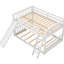 Lit double superposé au-dessus avec espace et glissade en blanc compact