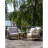 Ching 3-piece Outdoor Conversation Set With Acacia Wood Chairs & Terrazzo Side Table