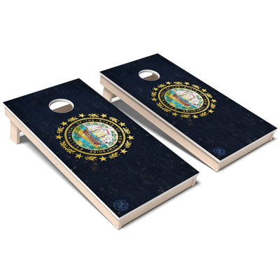 Ensemble de planches de cornhole composites toutes saisons en couleurs du New Hampshire State Flag