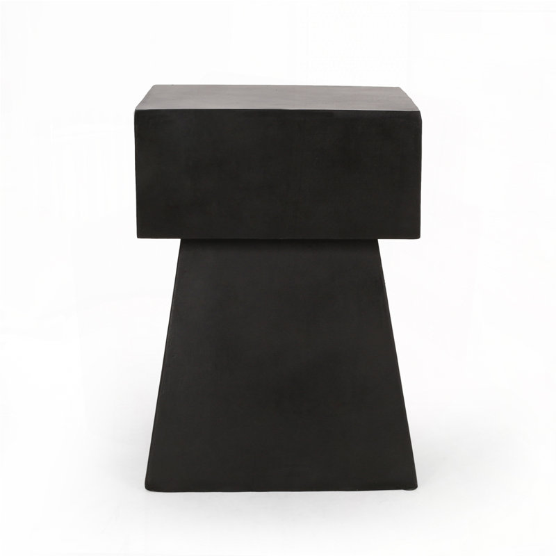 Table d'appoint de patio avec plateau carré, base piédestal