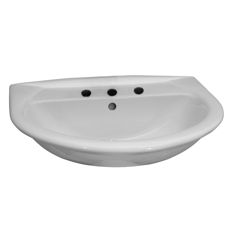 Lavabo de salle de bain mural en porcelaine vitrifiée avec trop-plein Karla 505, Centres de 8 po