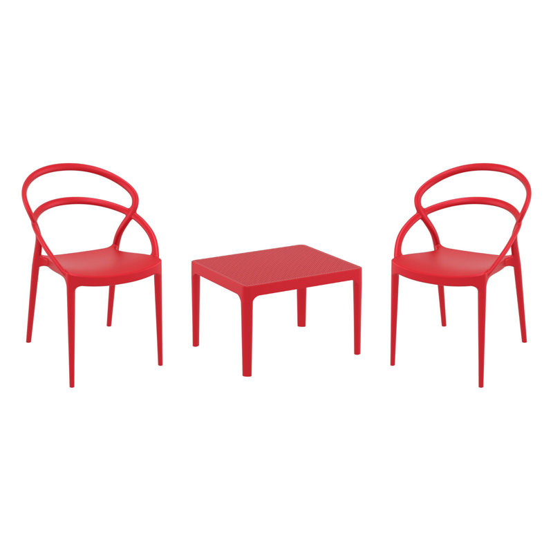Farrah Grover 2 Person Seating Set, Red