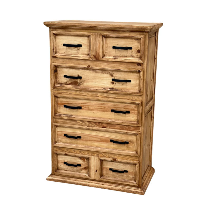 Devries Pine Solid Wood 35 " W 5 - Drawer Dresser