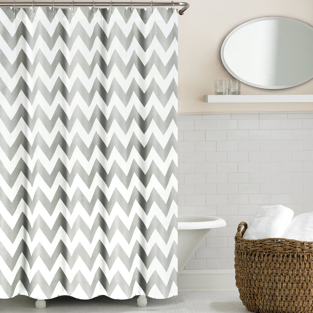 Essex Chevron Shower Curtain Ebern Designs 