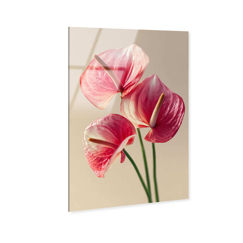 Crimson Silk Veins I Print, 10"H x 15"W, High-Gloss Acrylic Print