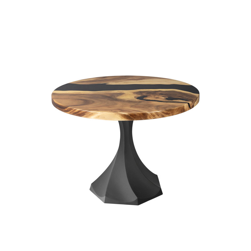 Table de salle à manger Lithe, Brun clair/noir