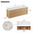 Pre-Assembled Wall Mounted Floating Bathroom Vanity In Natural Oak, Double Sinks With Engineered Marble Top-1038393448