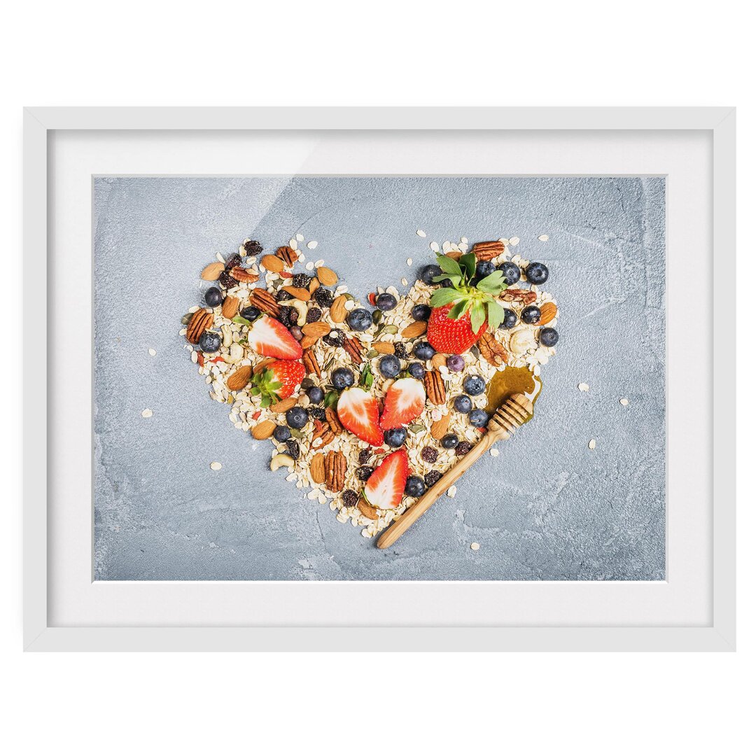 Gerahmtes Poster Muesli Heart