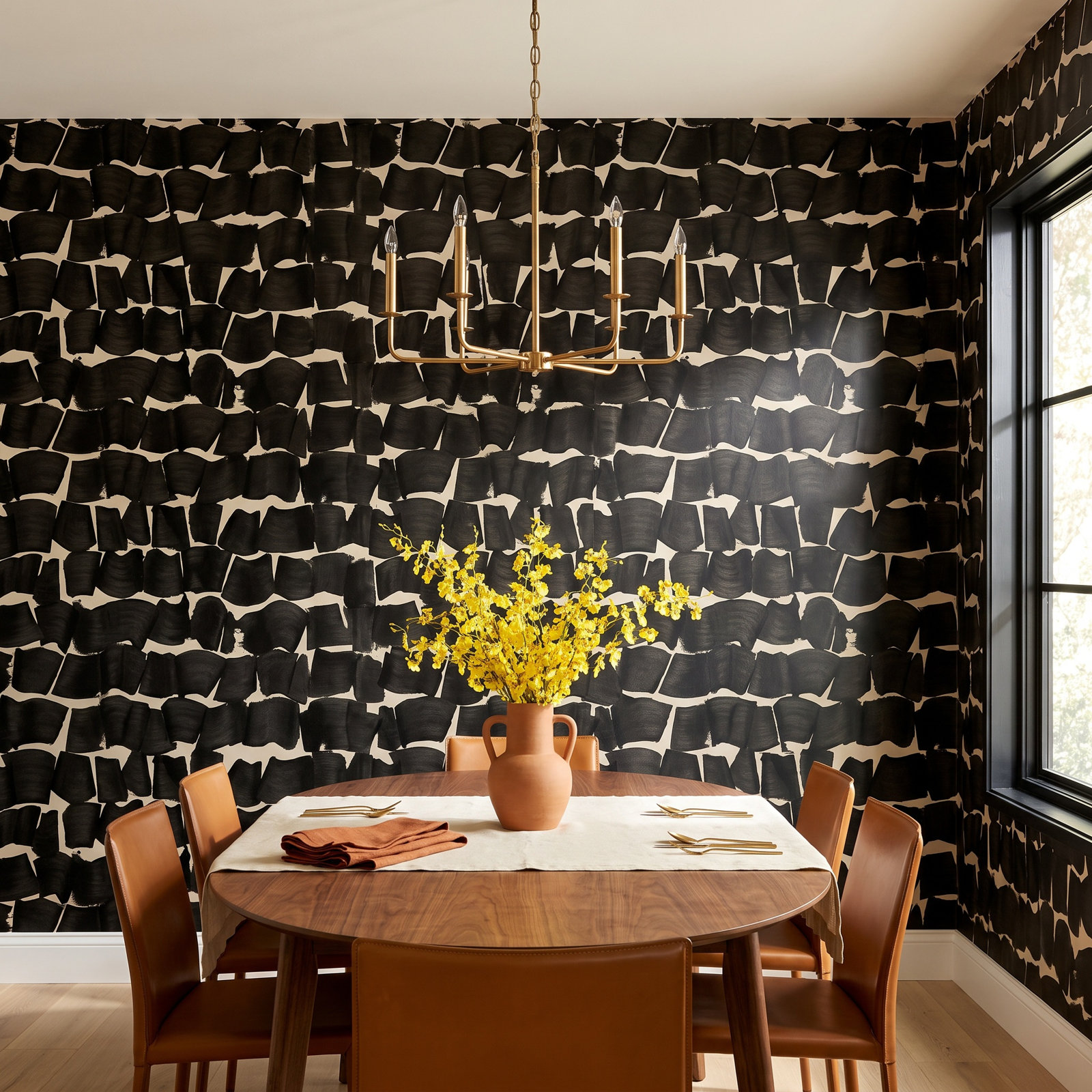 Adamine Modern Wallpaper, Black