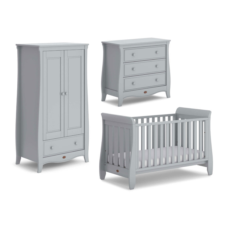 Sleigh Urbane Cot Bed 3-Piece Nursery Furniture Set, Pebble