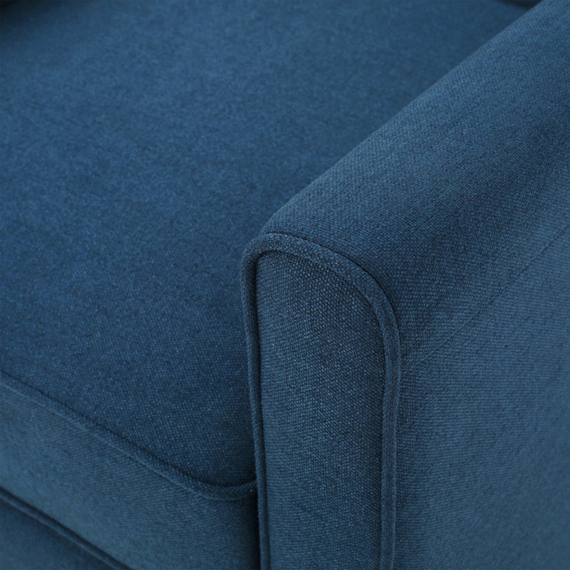 Push Back Manual Recliner Chair, Navy Blue