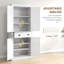 Armoire de cuisine 72,5 ", armoire de rangement autoportante traditionnelle avec 4 portes, tiroir et 3 tablettes réglables