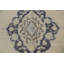 Tapis de zone en laine noué la années 1950 oushak gris/bleu 7 pi 1 po x 10 pi 3 po one-of-kind-the main