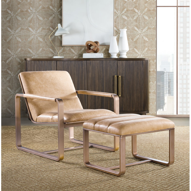 CC Leather Ottoman