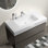 Lavabo de salle de bain pour salle de bain - Attente murale moderne, amplificateur de rangement à double tiroir, poignée silencieuse, poignée élégante de 36 po de capacité, glissières silencieuses et apparence élégante