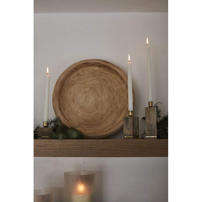 Handcrafted Earthy Paulownia Wood Decorative Bowl Set - 19.8"