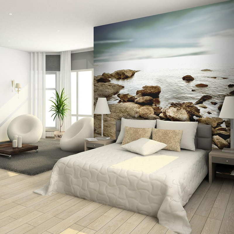 Ahjanay Rocky Beach Wall Mural, 121" L x 157" W
