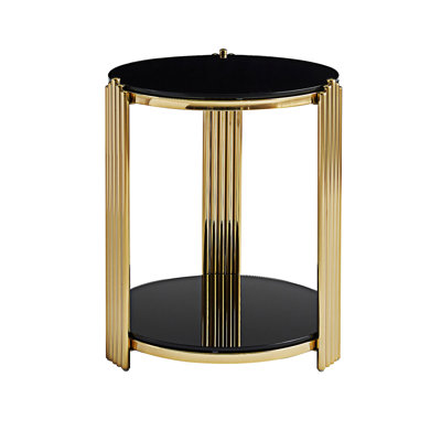 Round Coffee Table with Shelf